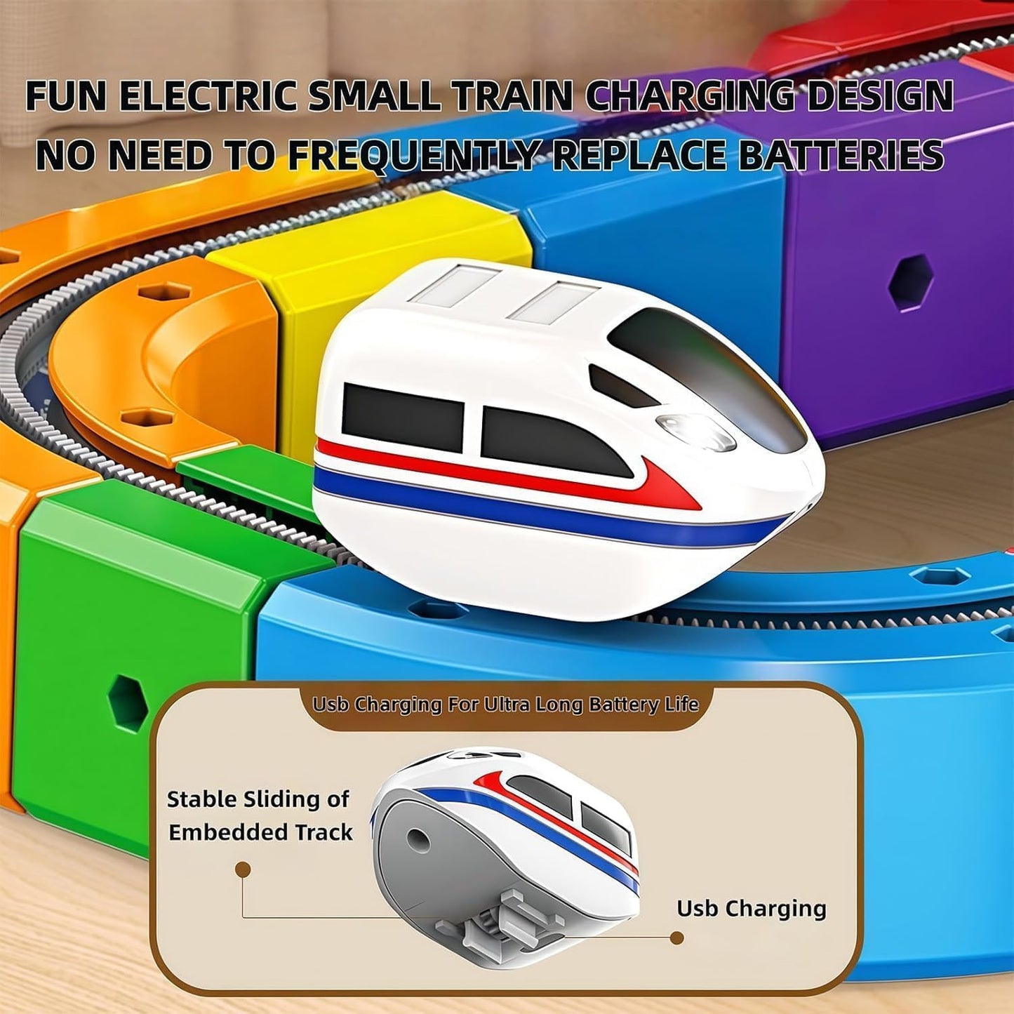 Electric Train STEM Flex Track Set (81Pcs)