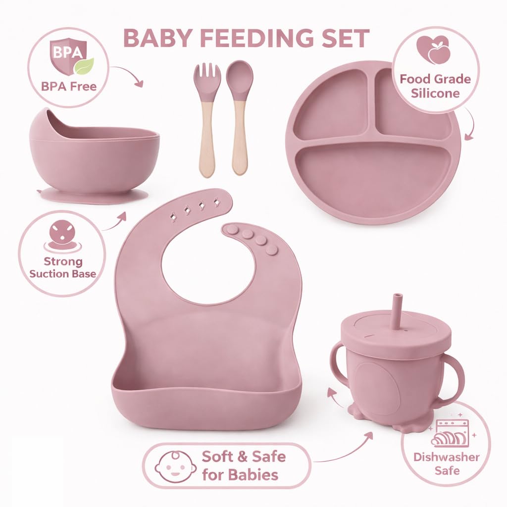 6Pcs Silicone Baby Feeding Set