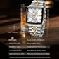 Reward Square White Dial Multi-Function Watch For Men
