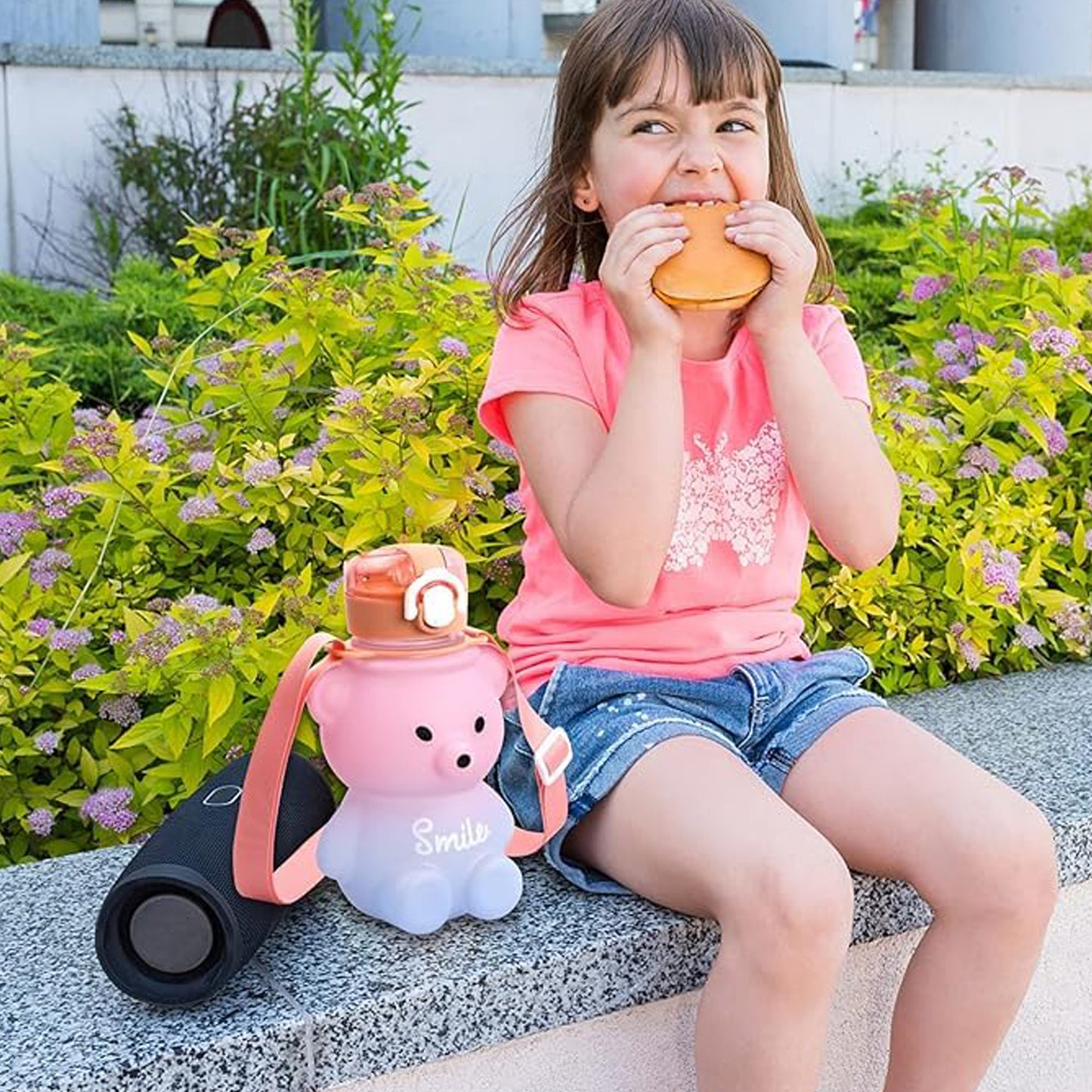 Cute Bear Straw Bottle 1000ml