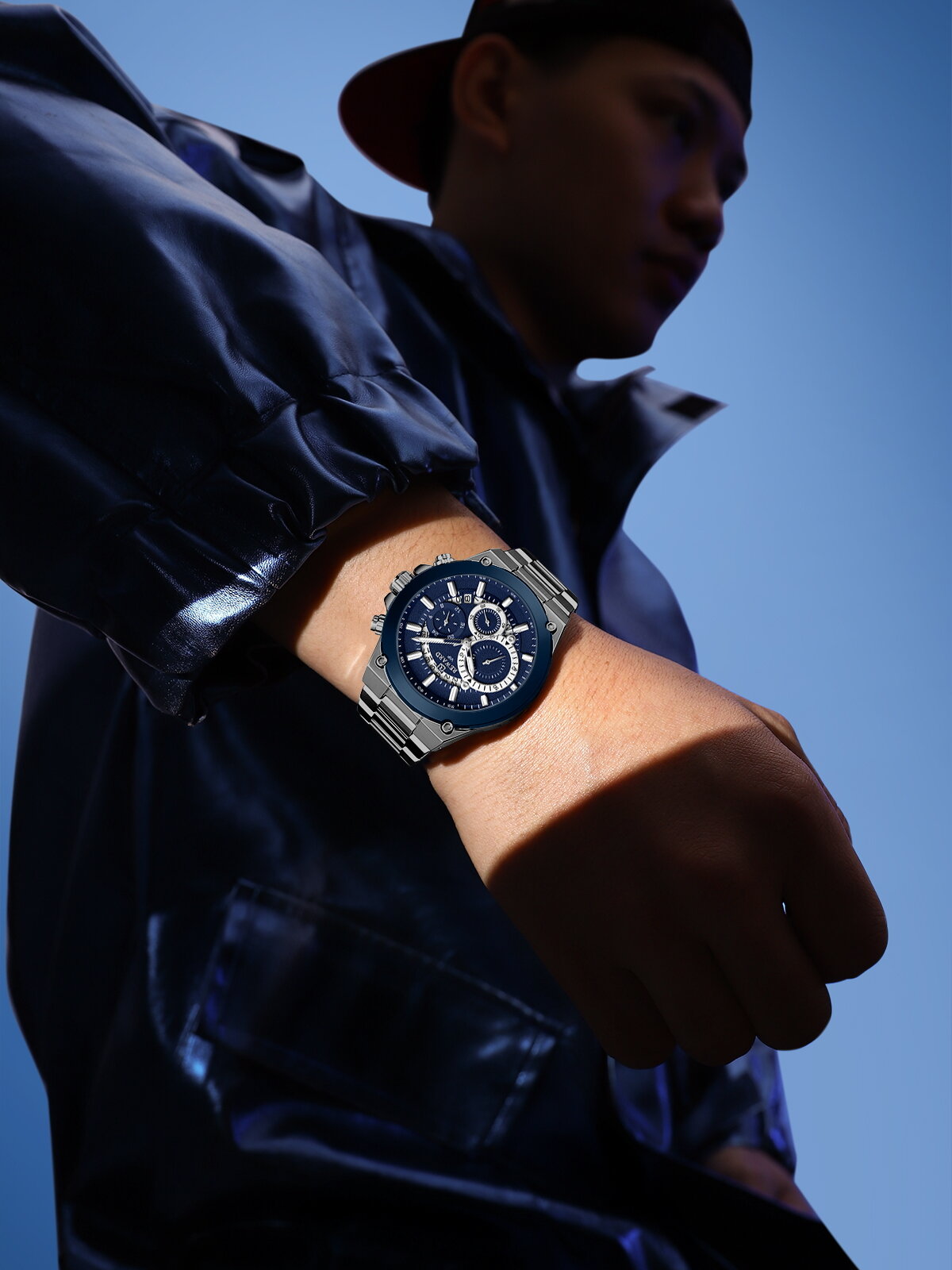 Reward Premium Men's Sport Chronograph Watch (Blue Dail)