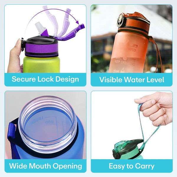 Motivational Water Bottle With Time Marker