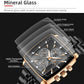Reward Square Black & Rose Gold Multi-Function Men's Watch