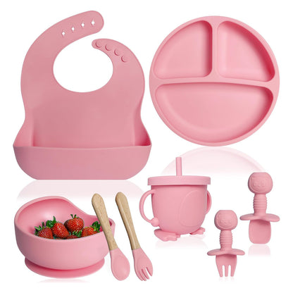 Silicone Baby Feeding Set 8 Pcs