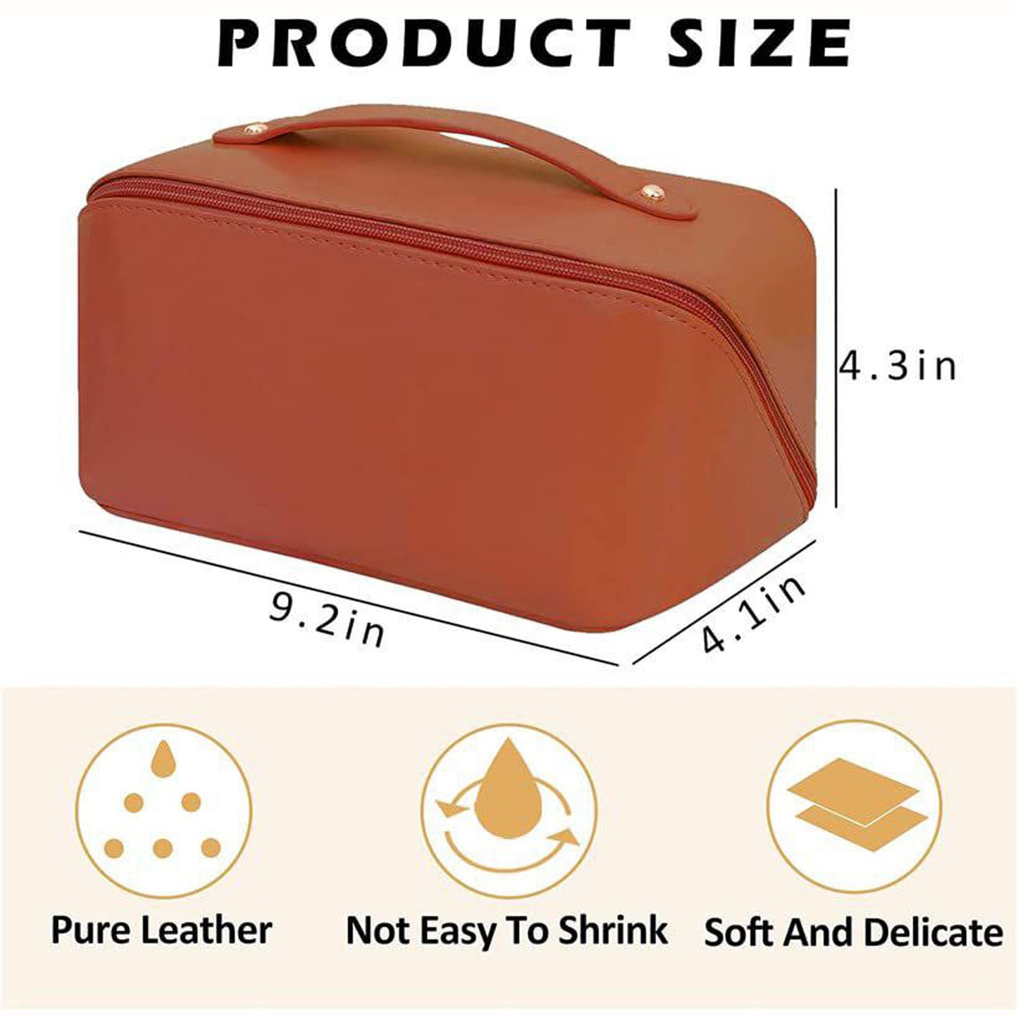 Makeup Cosmetic Bag For Women Wide Opening Cosmetic Case
