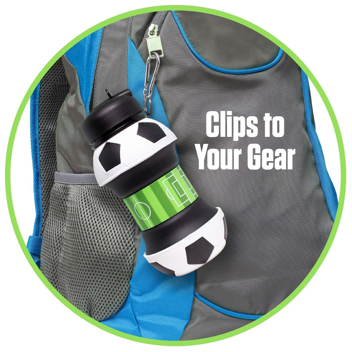 Football Design Foldable Sports Water Bottle