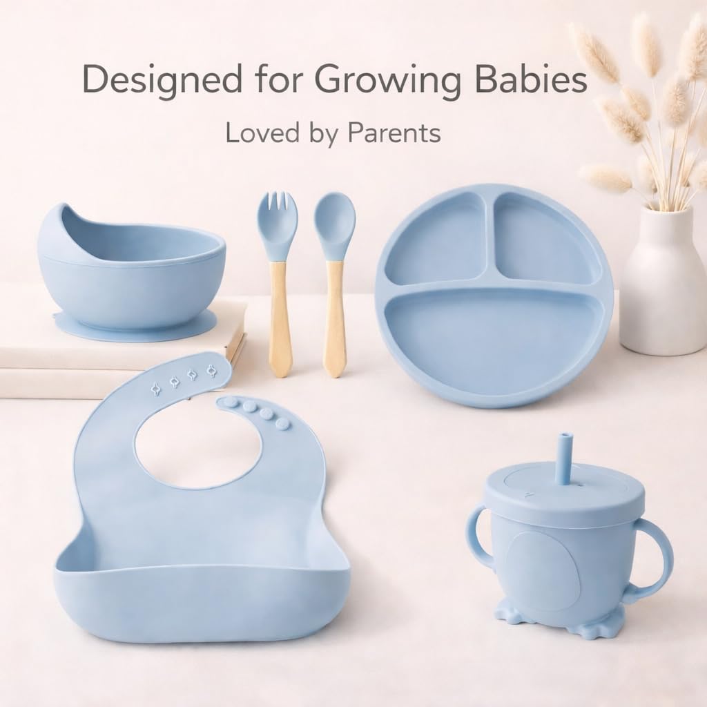 6Pcs Silicone Baby Feeding Set