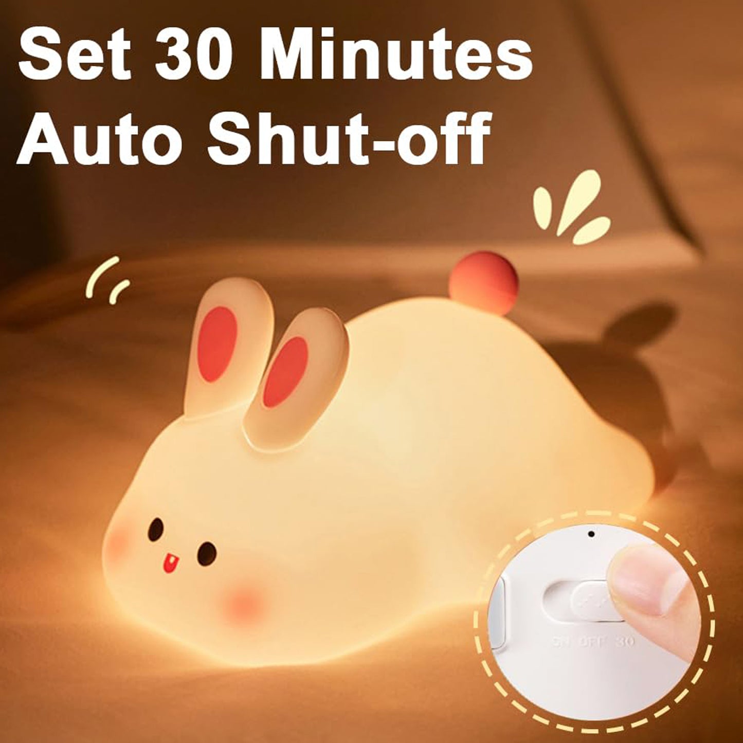 Cute Littale Rabbit Silicone Night Lamp