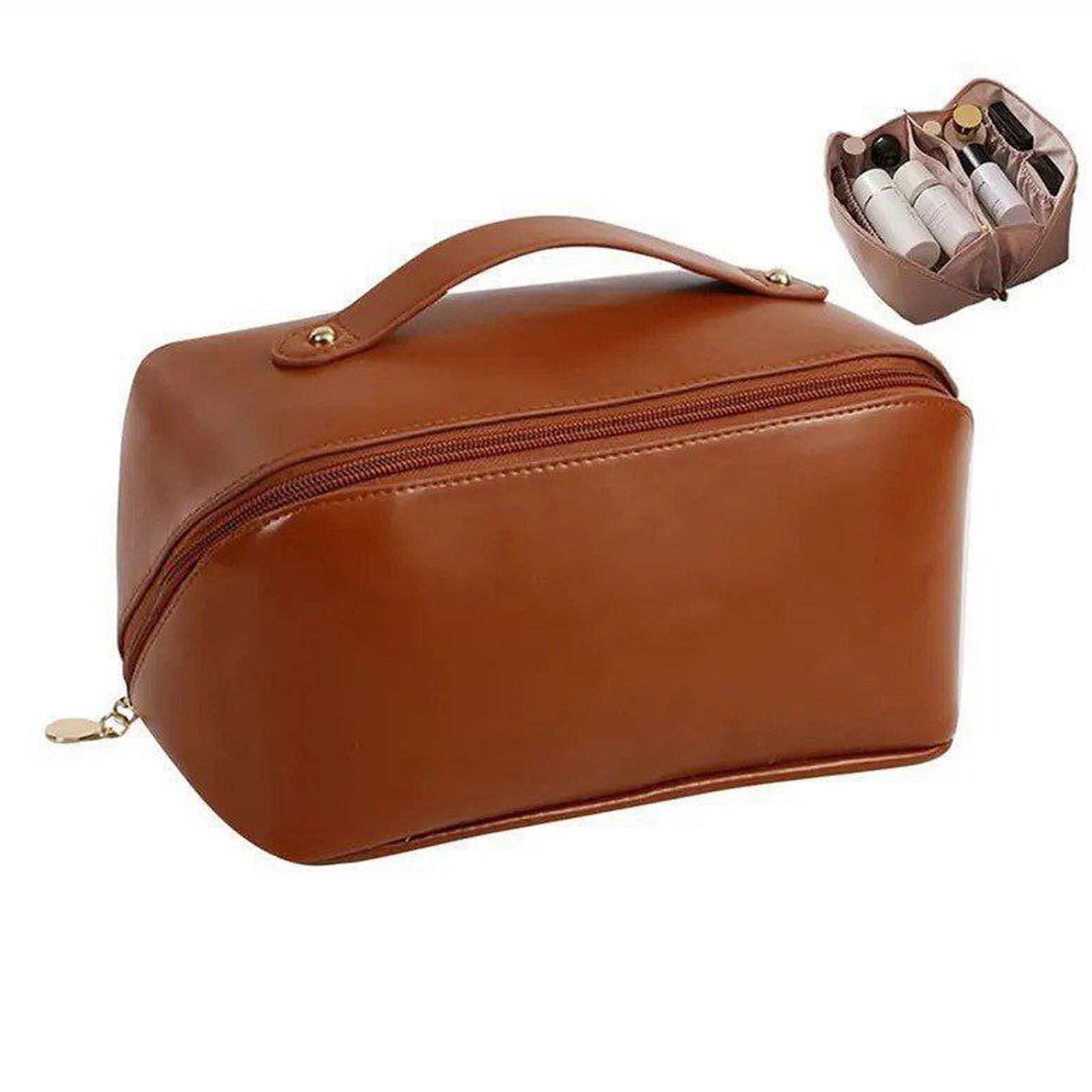 Makeup Cosmetic Bag For Women Wide Opening Cosmetic Case