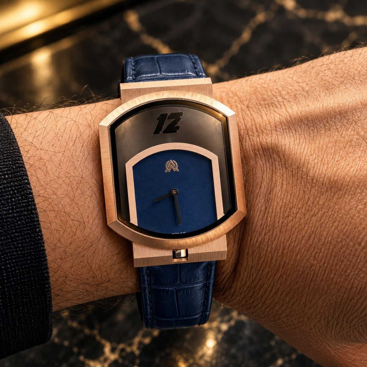 Ultra-Slim Men’s Luxury Watch Blue Rose-Gold